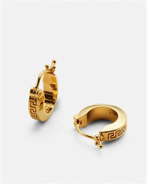 versace greca small hoop earrings